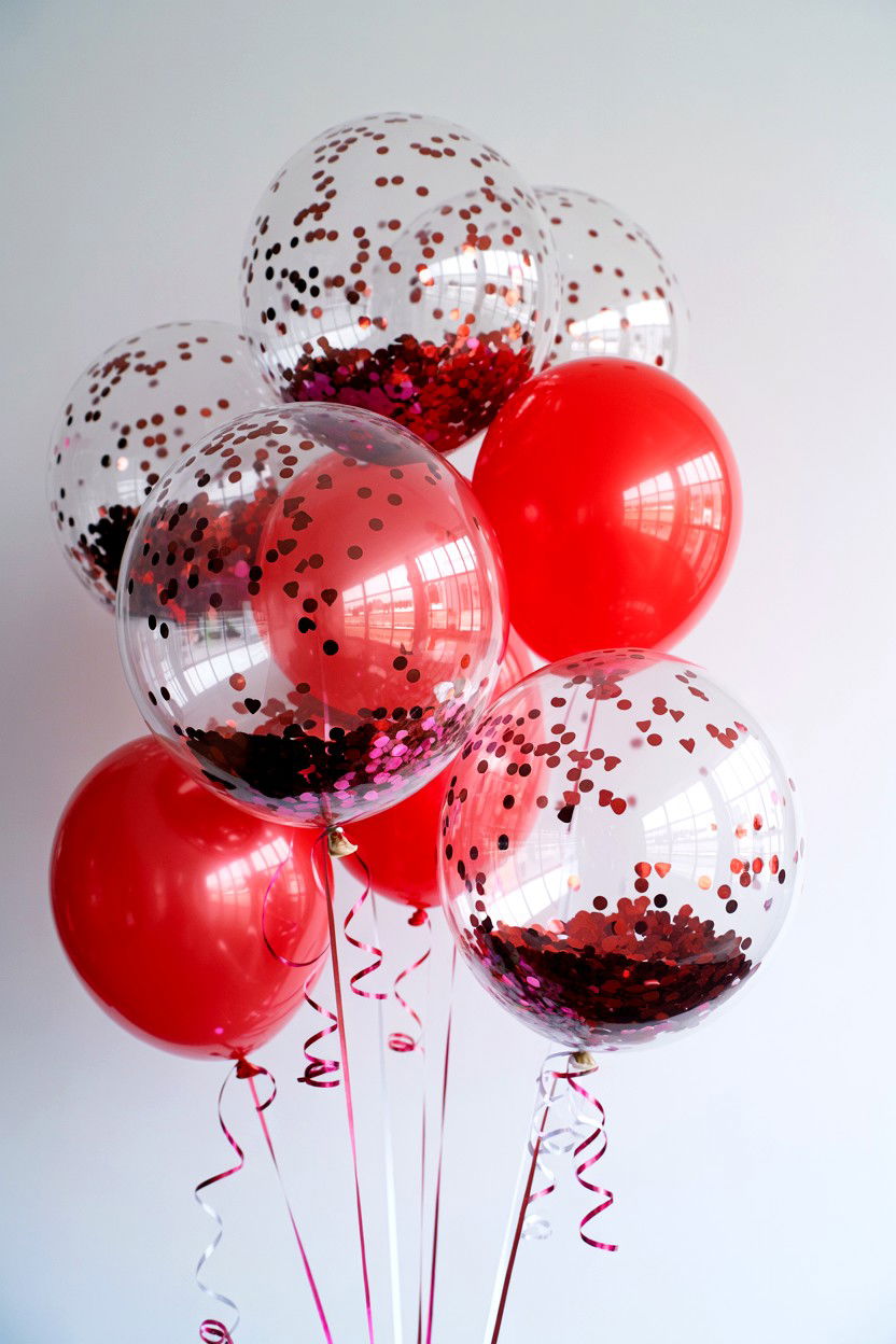 Confetti Filled Balloon - 25 Valentine's Day Party Balloon Ideas