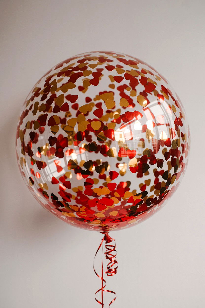 Confetti Filled Balloon - 25 Valentine's Day Balloon Ideas
