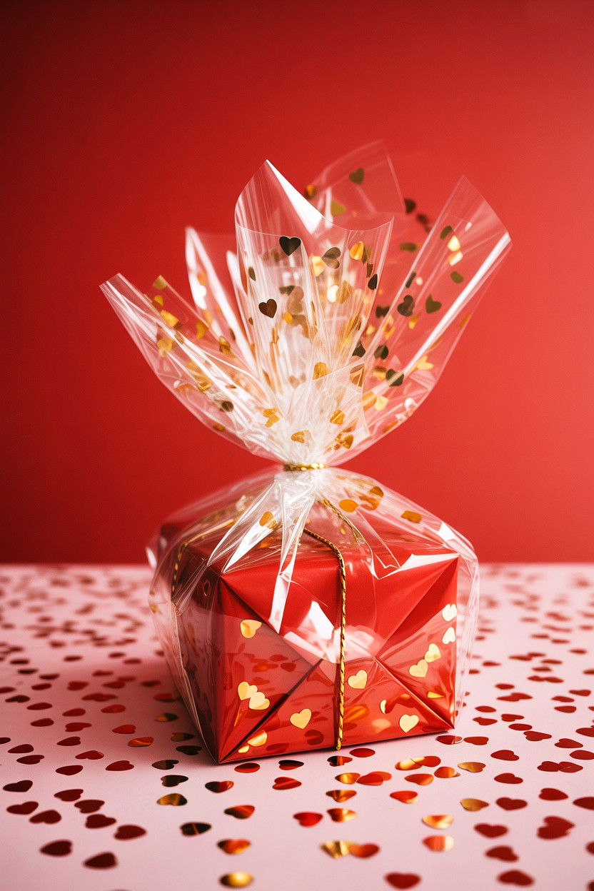 Confetti Filled Wrap - 25 Valentine's Day Gift Wrapping Ideas