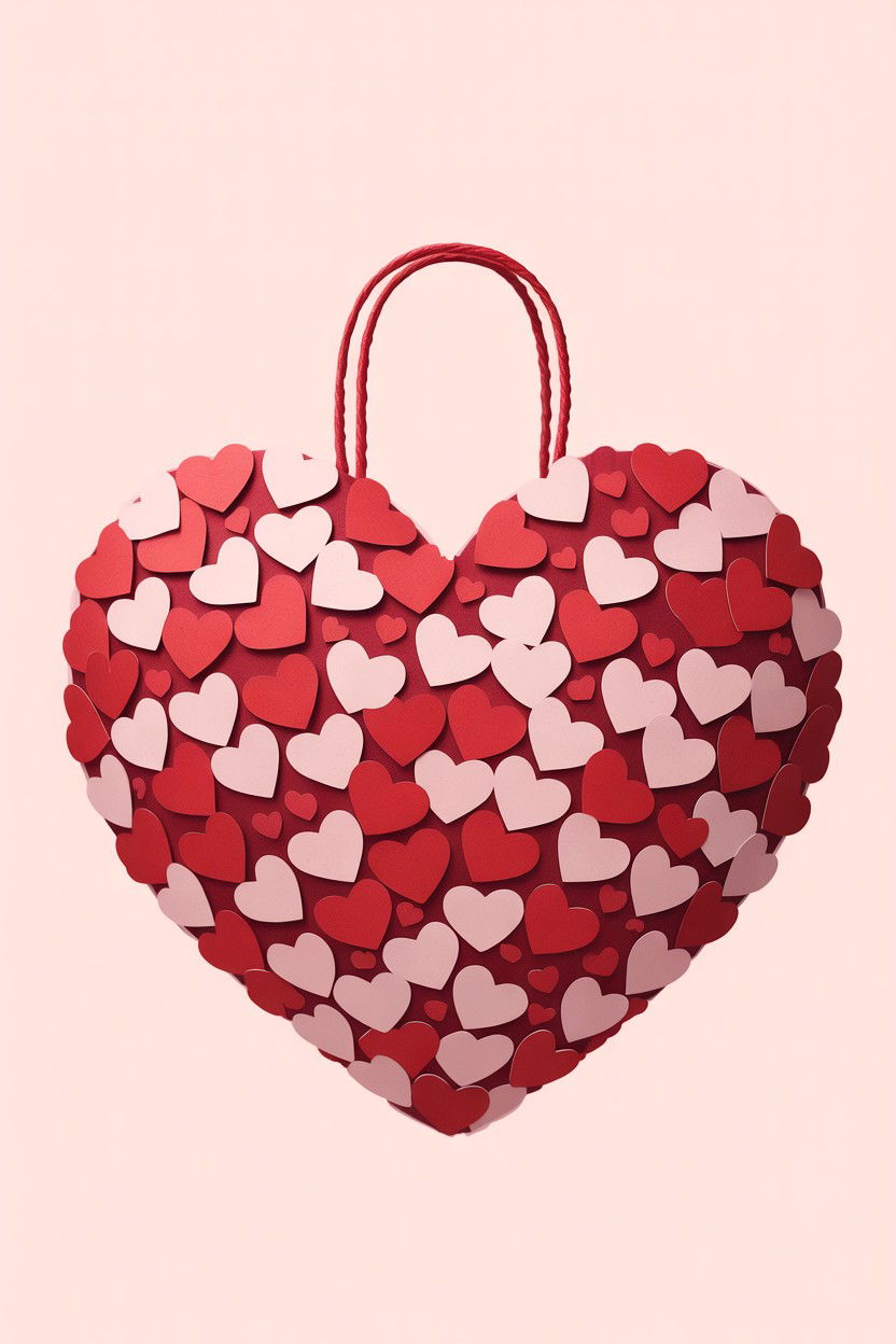 Confetti Heart Bag - 25 Valentine's Day Paper Bag Ideas