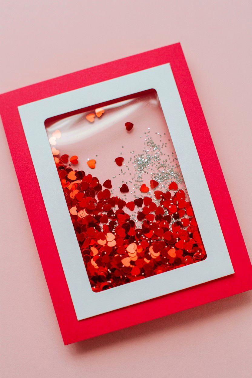 Confetti Shaker Card - 25 Easy Valentine's Day Card Ideas