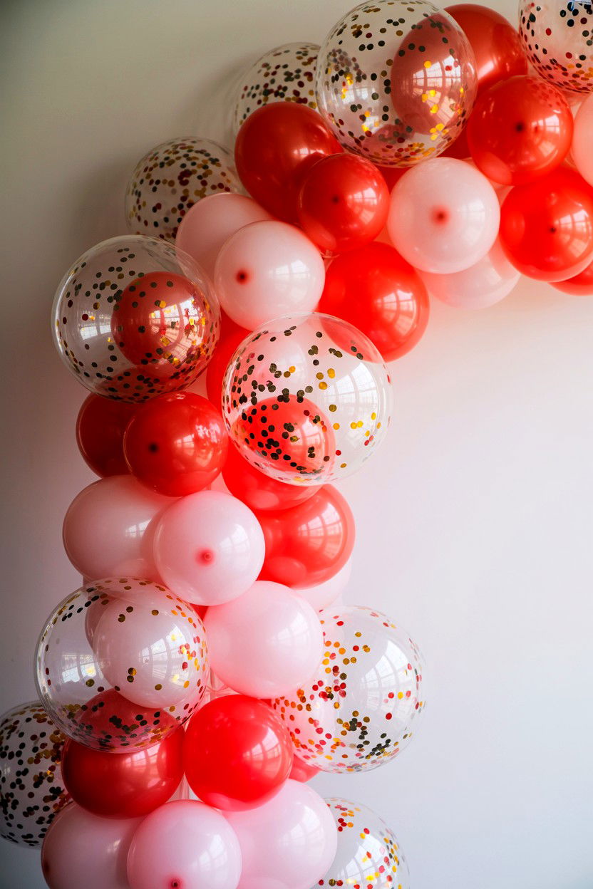 Confetti balloon arch - 25 Valentine's Day Balloon Arch Ideas