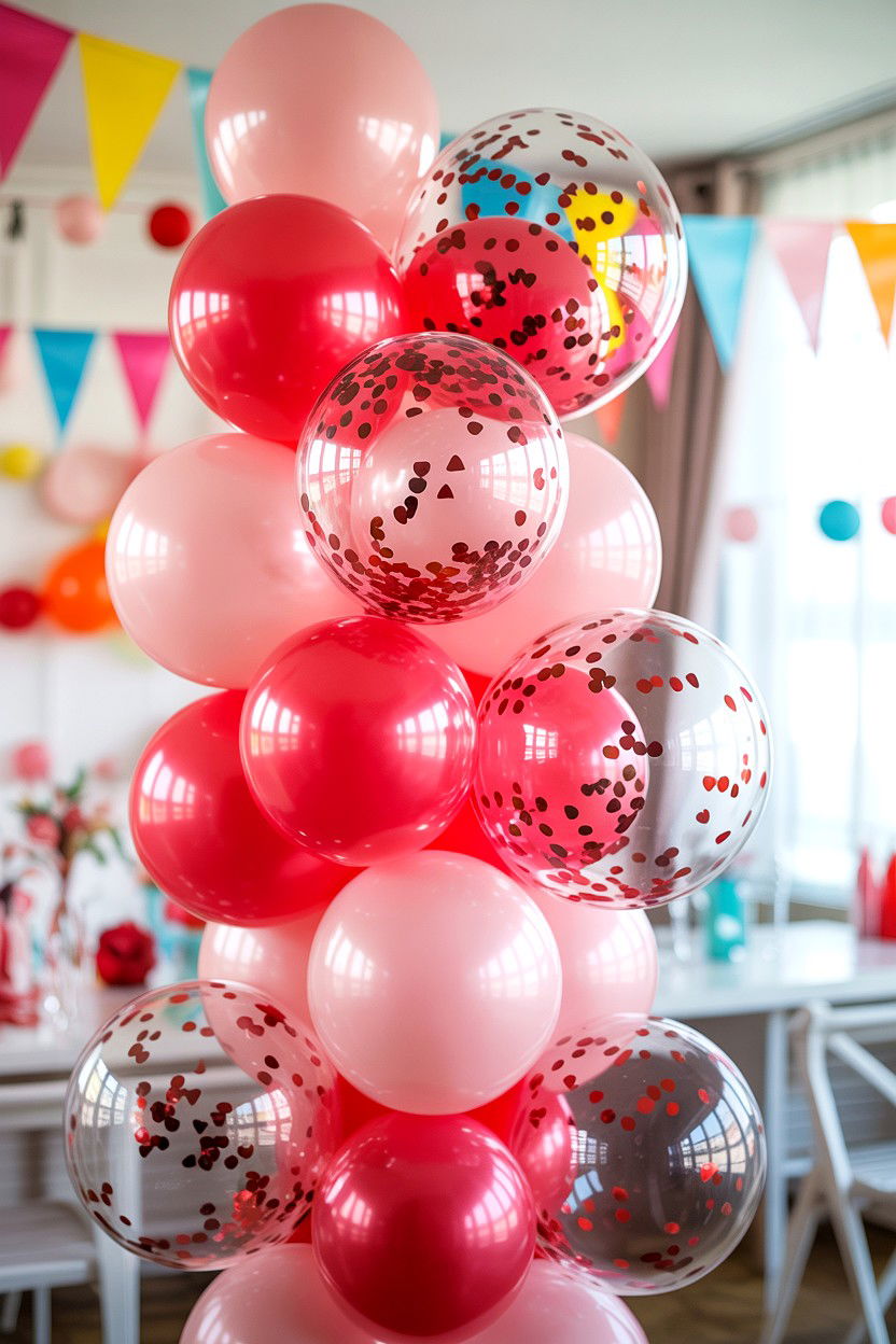 Confetti balloon garland - 25 Valentine's Day Balloon Garland Ideas