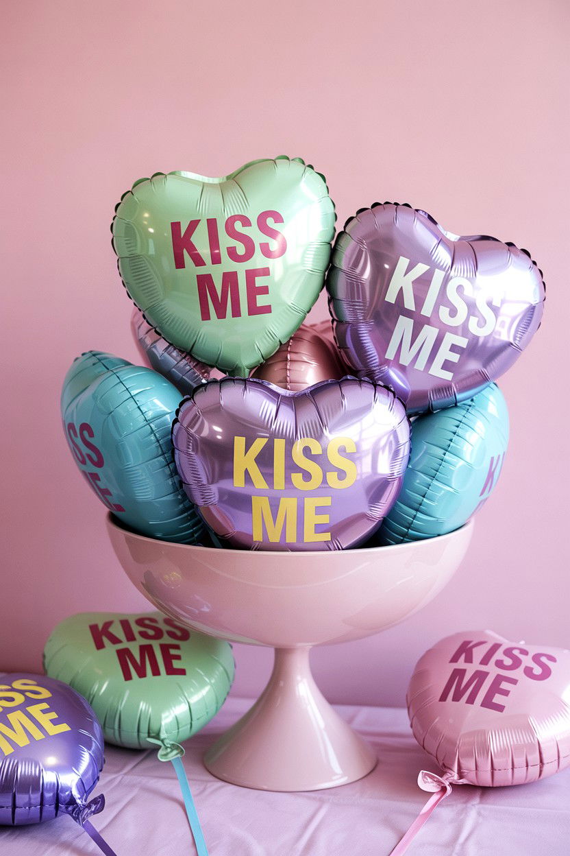 Conversation Heart Balloon - 25 Valentine's Day Foil Balloon Ideas