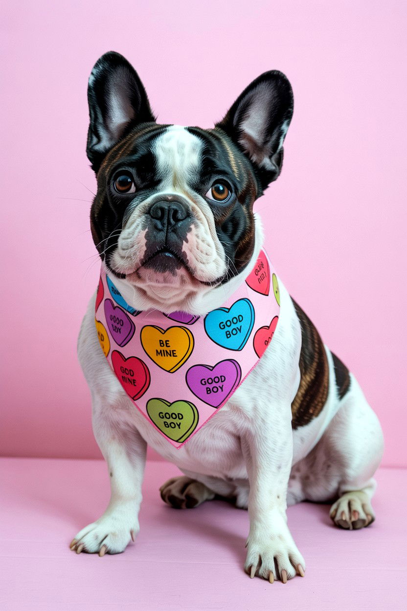 Conversation Heart Dog Bandana - 25 Valentine's Day Dog Bandana Ideas