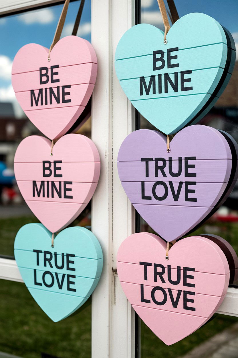Conversation Heart Door Sign - 25 Valentine's Day Door Sign Ideas