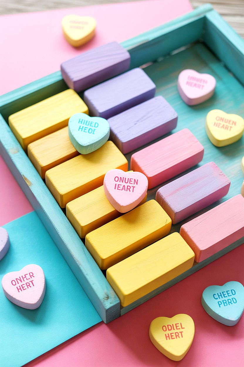 Conversation heart tray - 25 Valentine's Day Kitchen Tiered Tray Ideas