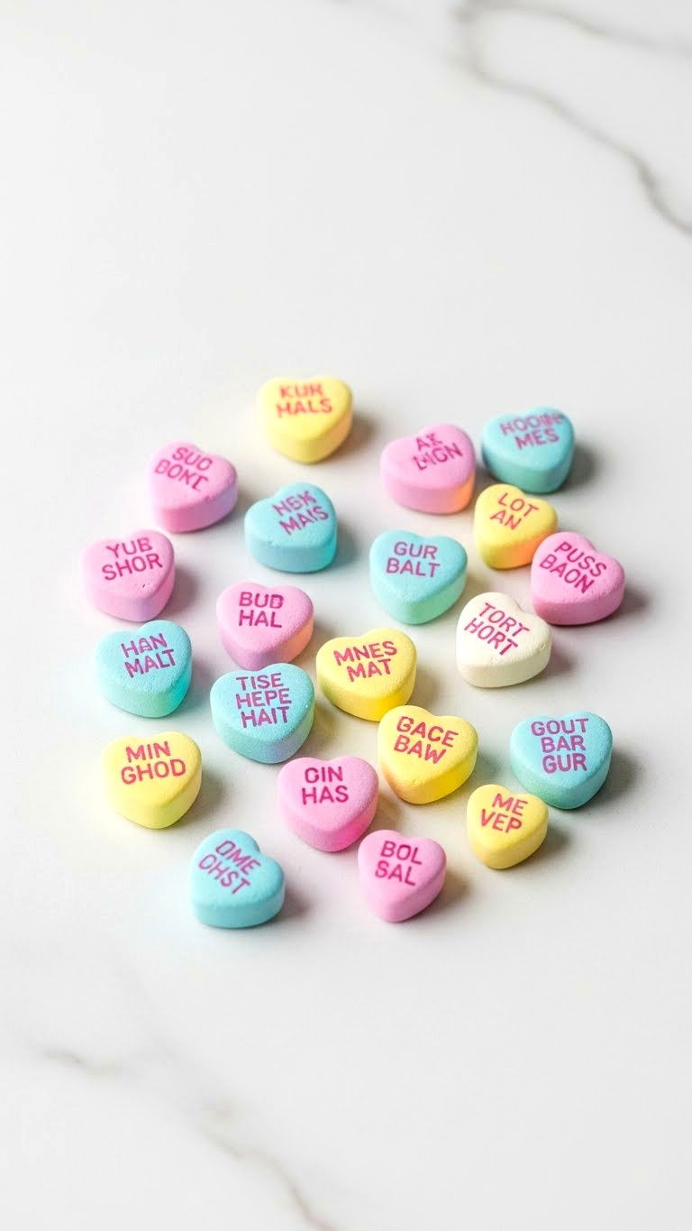 Conversation hearts - 25 valentine's day heart candy