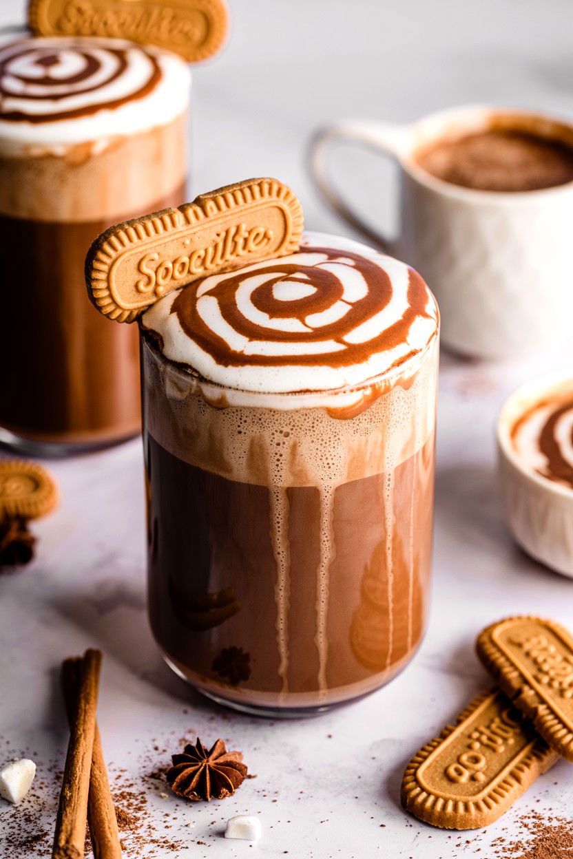 Cookie Butter Hot Chocolate - 25 Valentine's Day Hot Chocolate Recipes