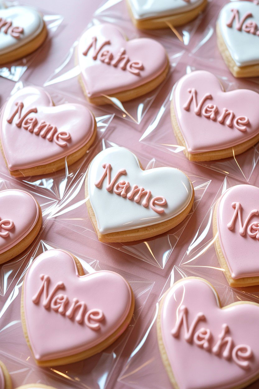 Cookie Name Card - 25 Valentine's Day Place Card Ideas
