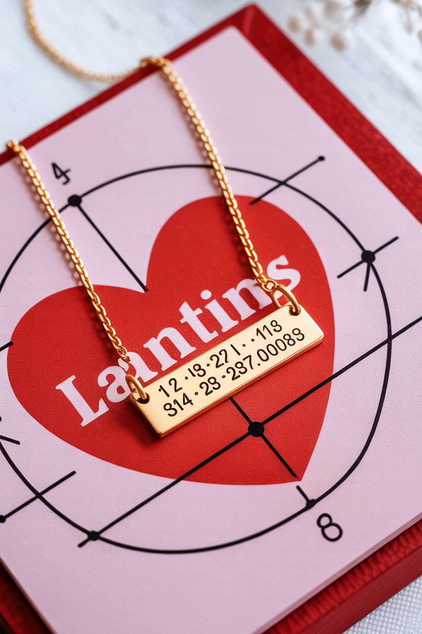 Coordinates Necklace - 25 Valentine's Day Map Gift Ideas