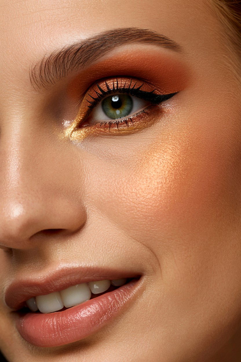 Copper eyeshadow for green eyes