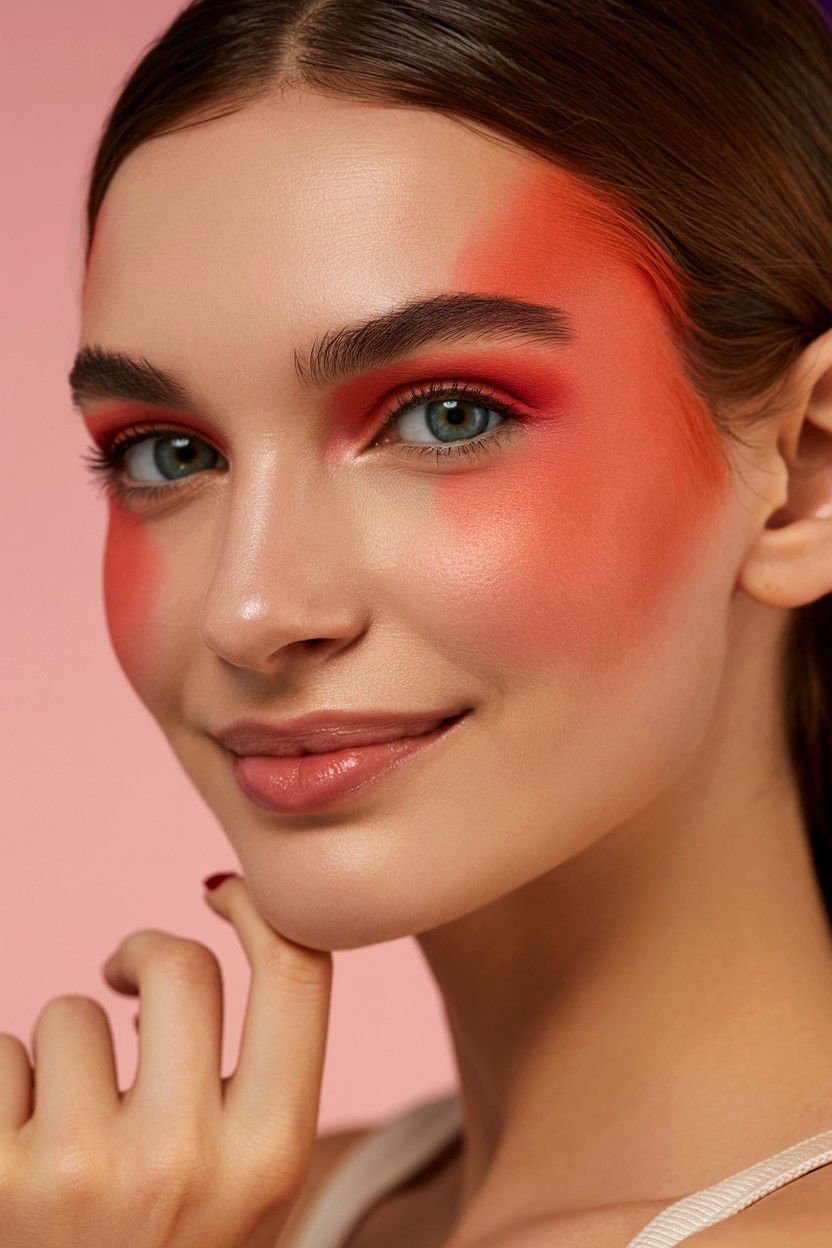 Coral Matte Blush - 25 Matte Valentine's Day Makeup Ideas