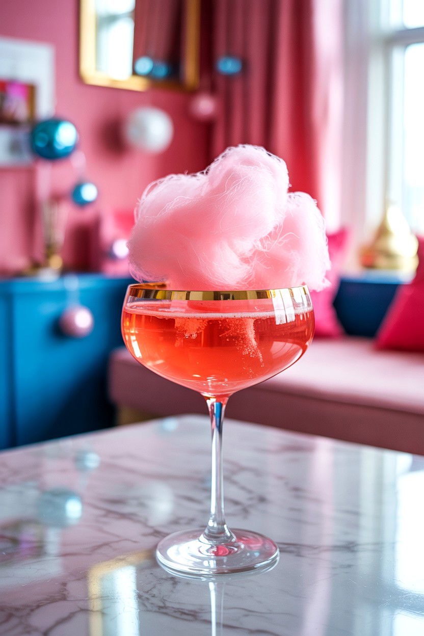 Cotton Candy Mocktail - 25 Valentine's Day Pink Drink Ideas