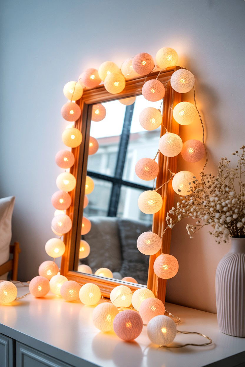 Cotton string lights - 25 Scandinavian Valentine's Day Decor Ideas