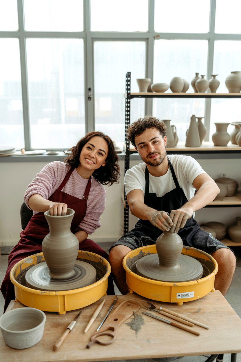Couple Pottery Class - 25 Valentine's Day Anniversary Ideas