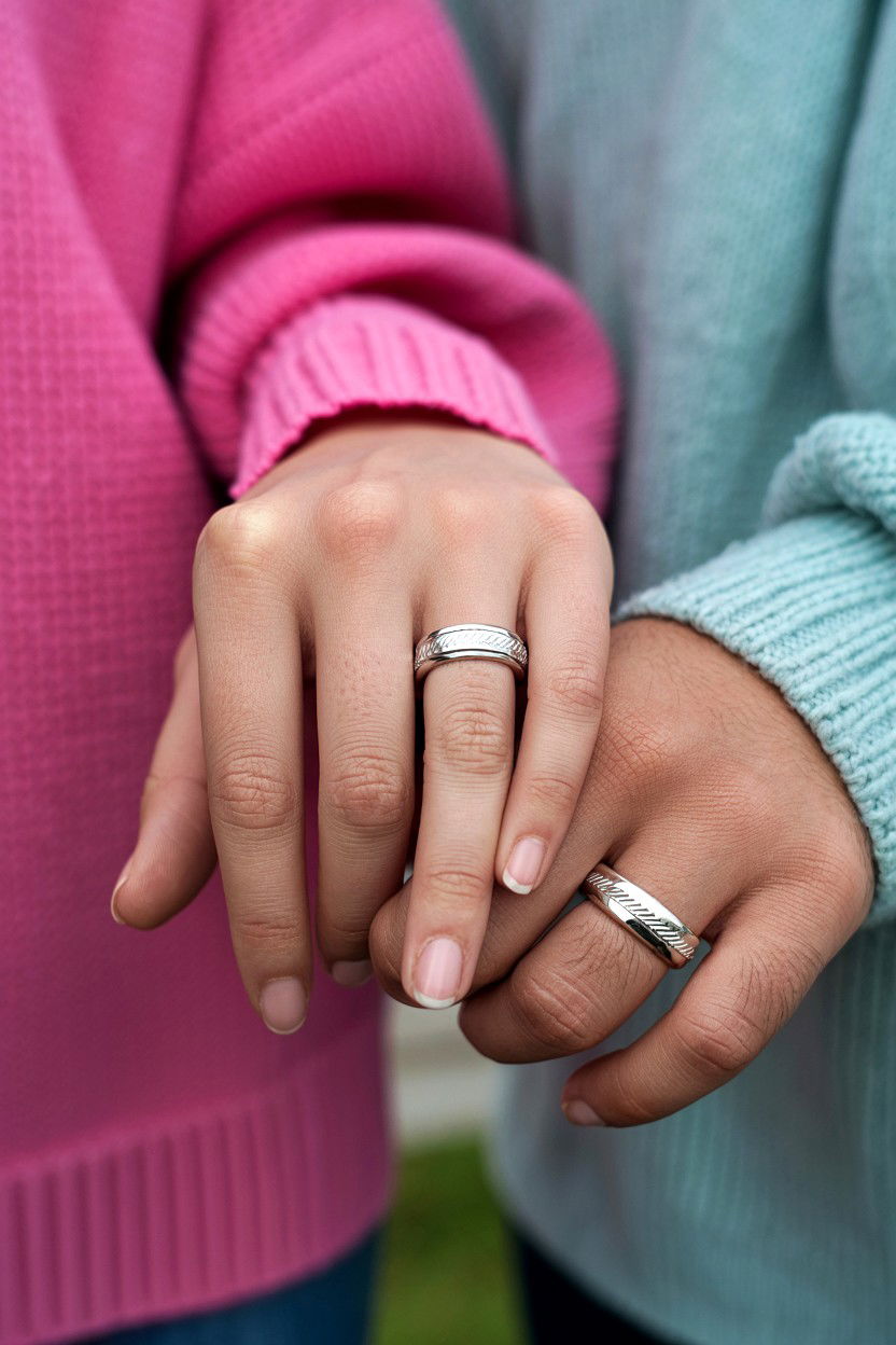 Couple Promise Rings - 25 Valentine's Day Matching Jewelry Ideas