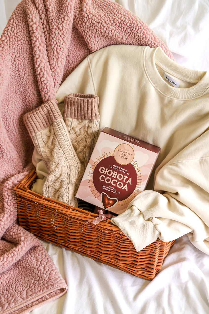 Cozy Gift Basket - 25 Valentine's Day Gift Basket Ideas for Her