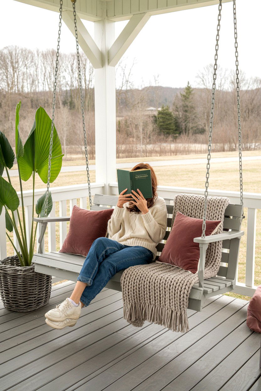 Cozy Porch Swing - 25 Valentine's Day Outdoor Photo Ideas
