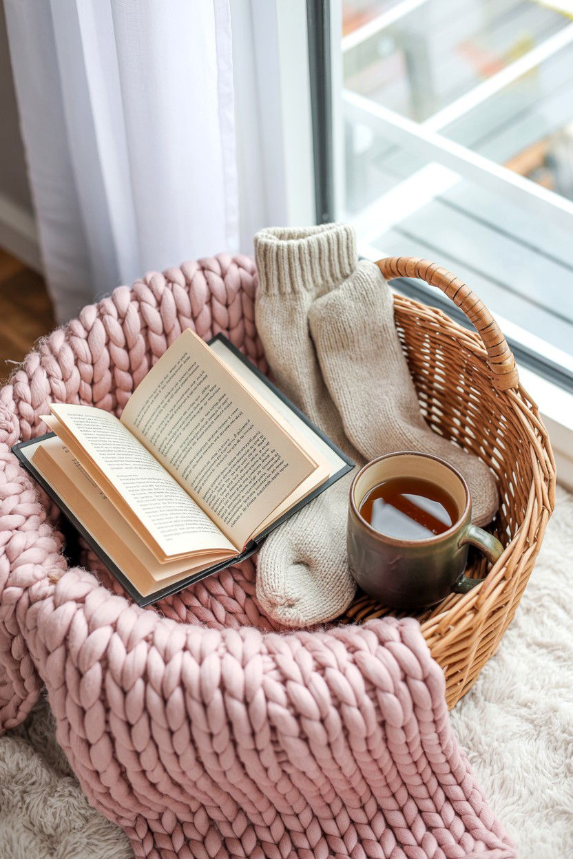 Cozy Reading Nook - 25 Valentine's Day At Home Gift Basket Ideas