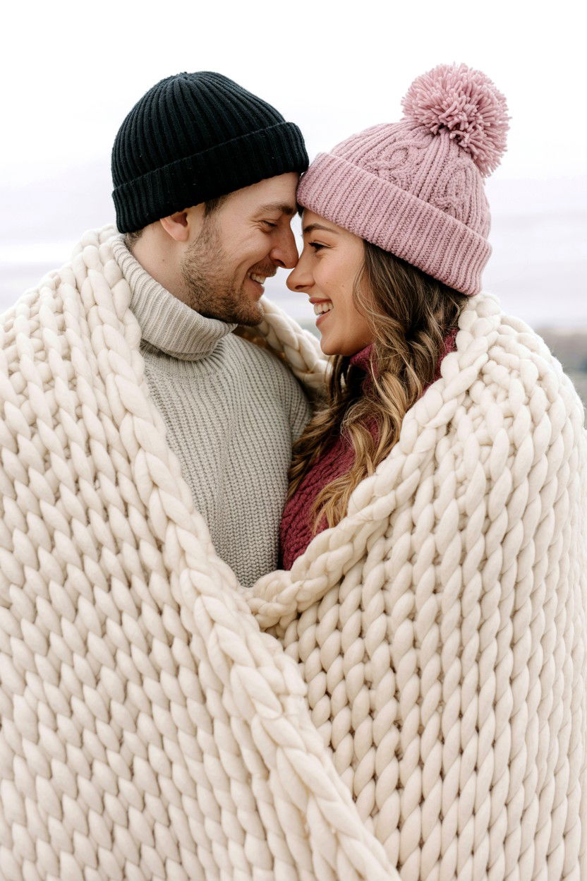 Cozy blanket cuddle - 25 Valentine's Day Portrait Ideas
