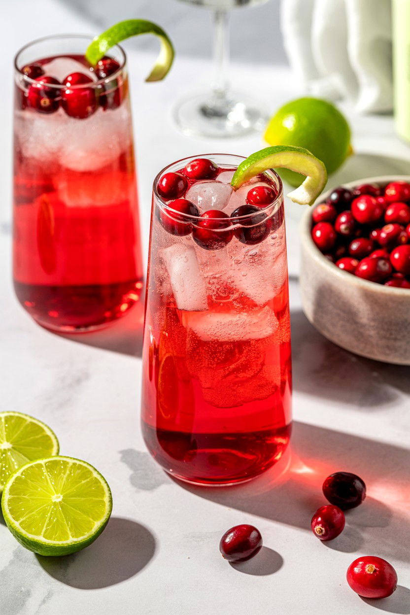 Cranberry Vodka Spritz - 25 Valentine's Day Cocktail Recipes