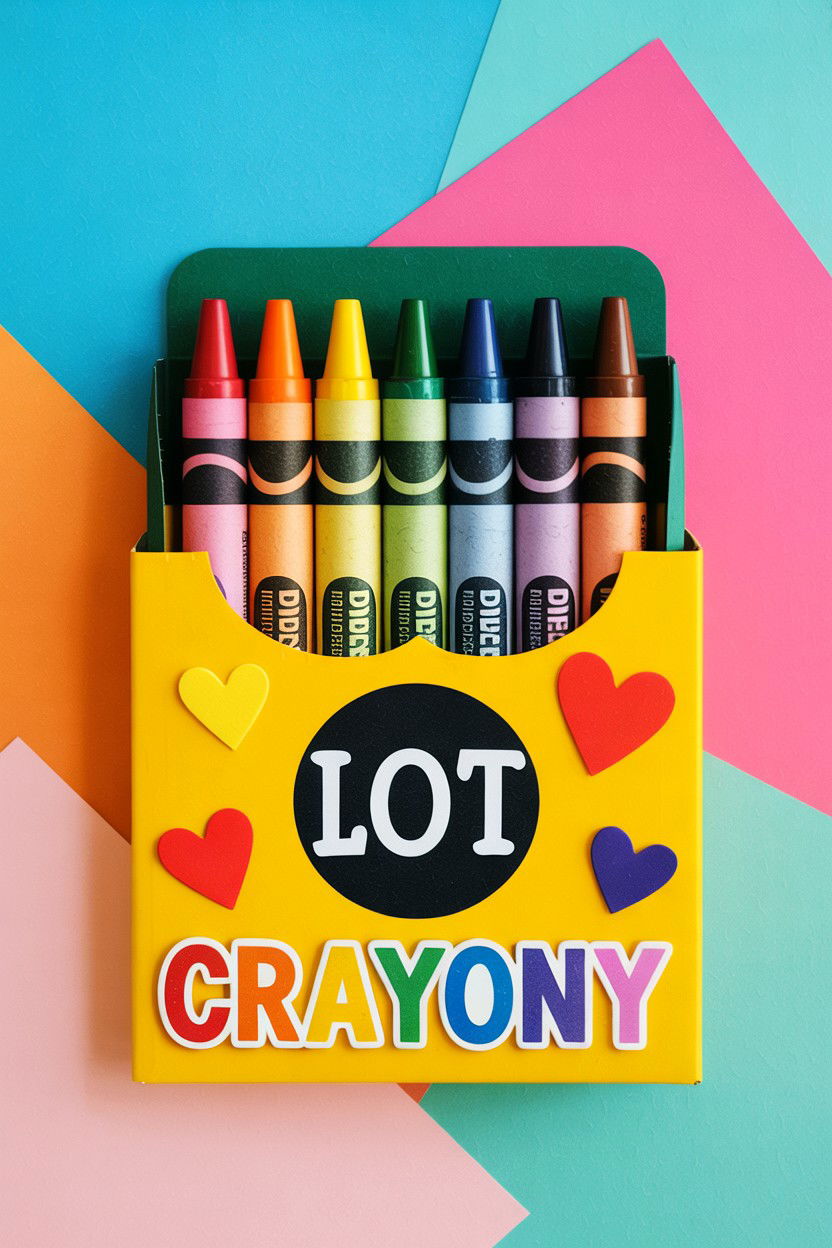 Crayon Box Card - 25 Valentine's Day Teacher Card Ideas