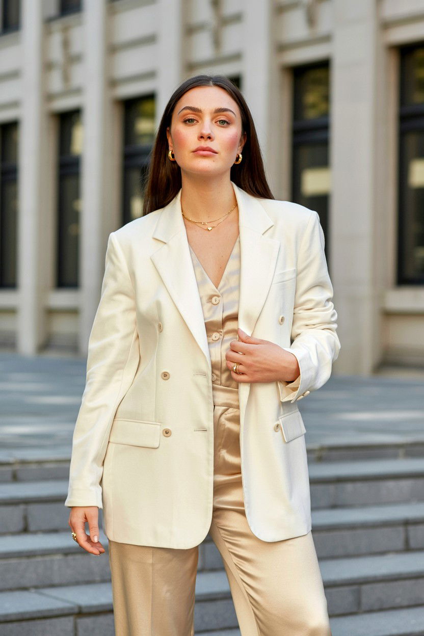 Cream blazer outfit - 25 Valentine's Day Blazer Outfits