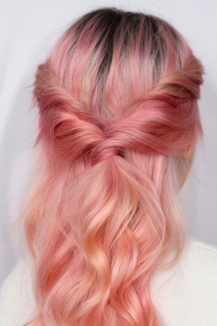 Criss Cross Half Up - 25 Valentine's Day Half Up Half Down Hair