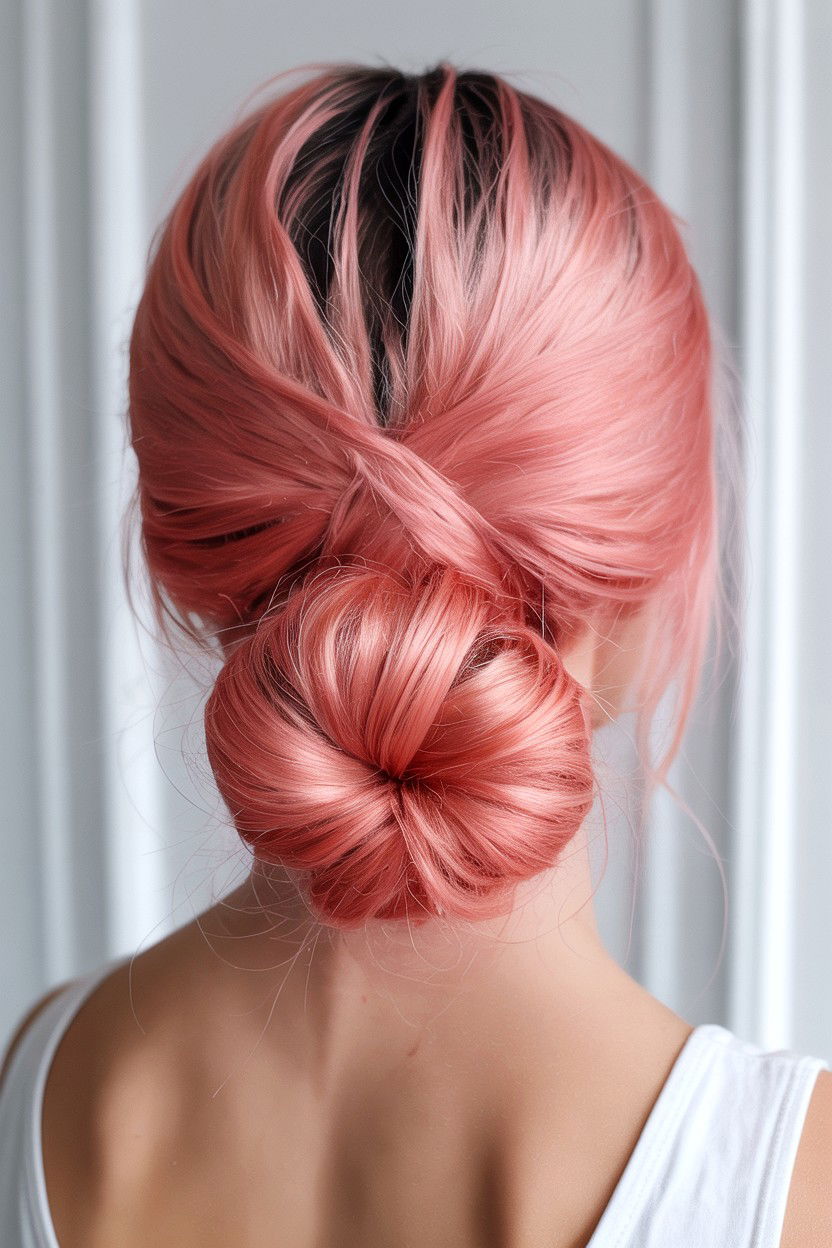 Criss Cross Low Bun - 25 Valentine's Day Low Bun Hairstyles
