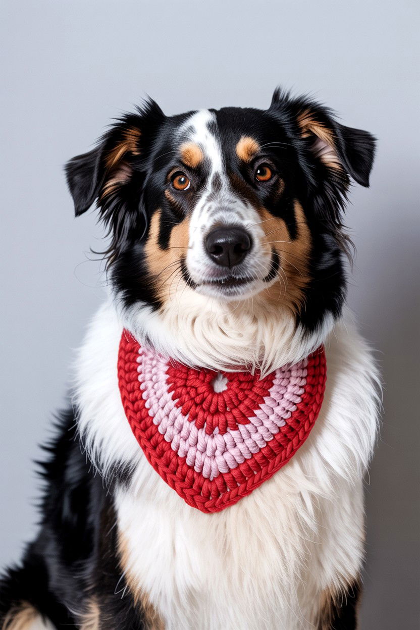 Crochet Dog Bandana - 25 Valentine's Day Dog Bandana Ideas