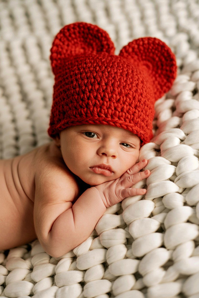 Crochet Heart Hat - 25 Valentine's Day Newborn Photo Ideas