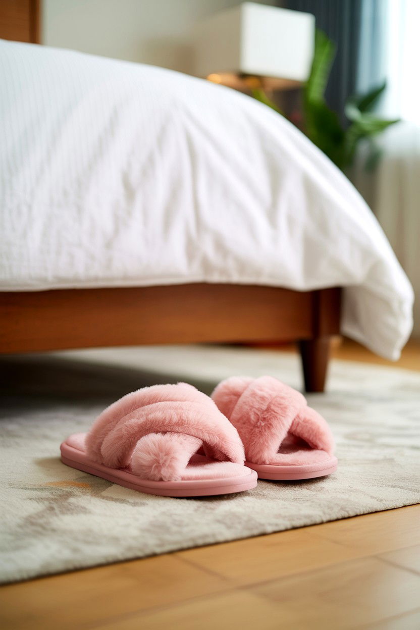 Cross Band Fuzzy Slippers - 25 Cheap Valentine's Day Gifts for Girlfriend