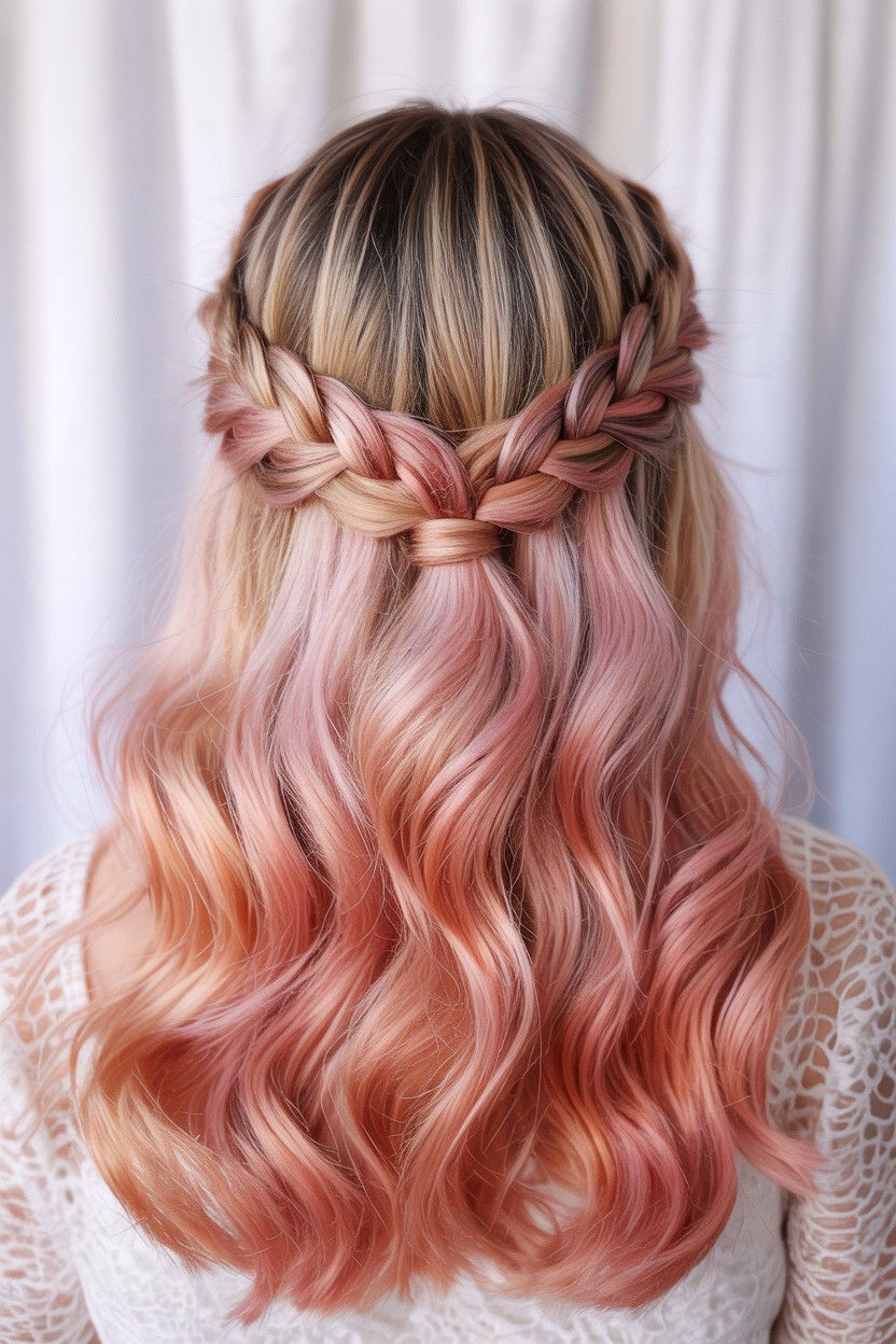 Crown Braid Half Up - 25 Valentine's Day Half Up Half Down Hair