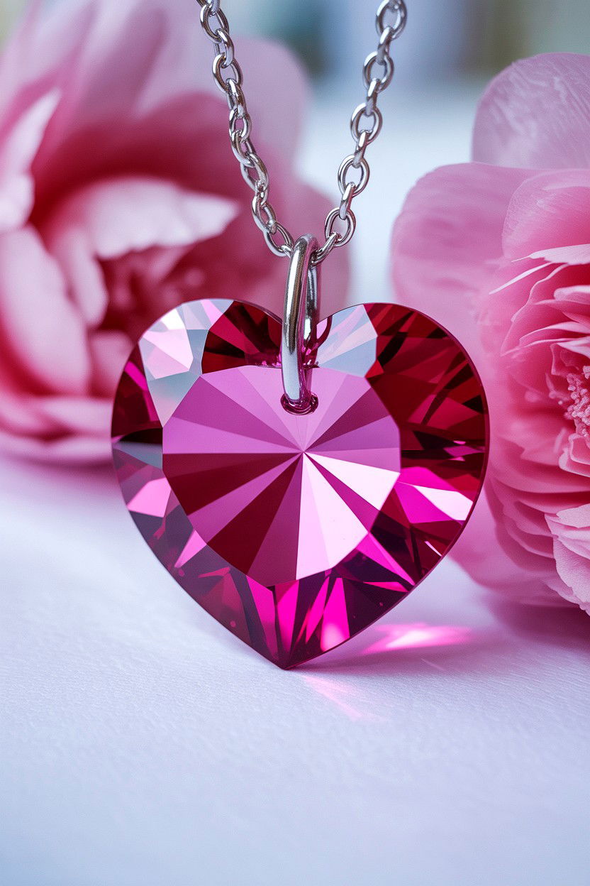 Crystal Heart Pendant - 25 Valentine's Day Pendant Ideas