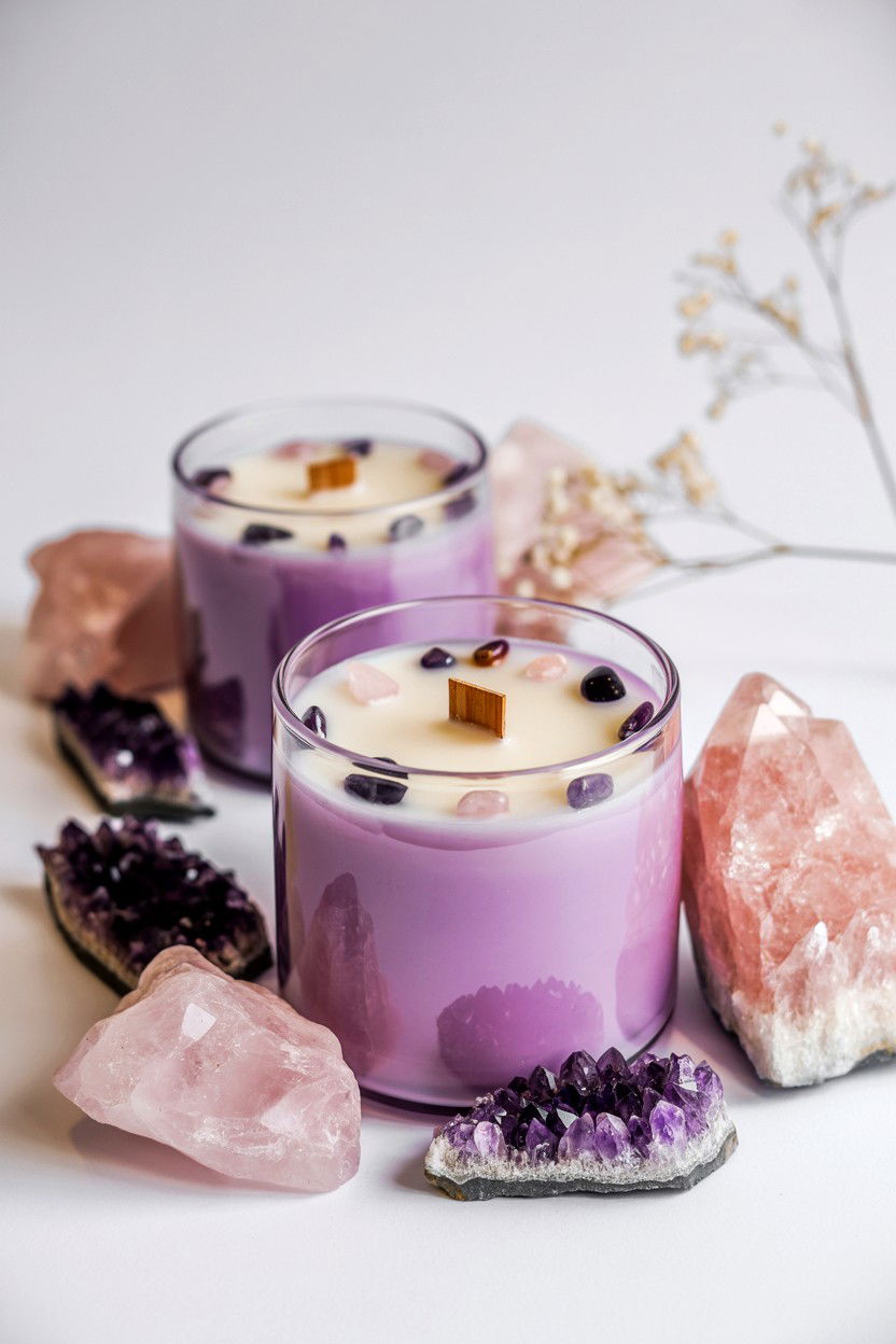 Crystal Infused Candle Gift - 25 Valentine's Day Candle Gift Set Ideas