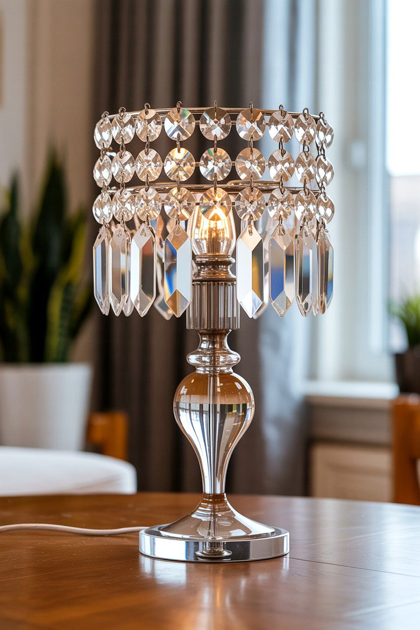 Crystal Table Lamp - 25 Valentine's Day Lamp Decor Ideas