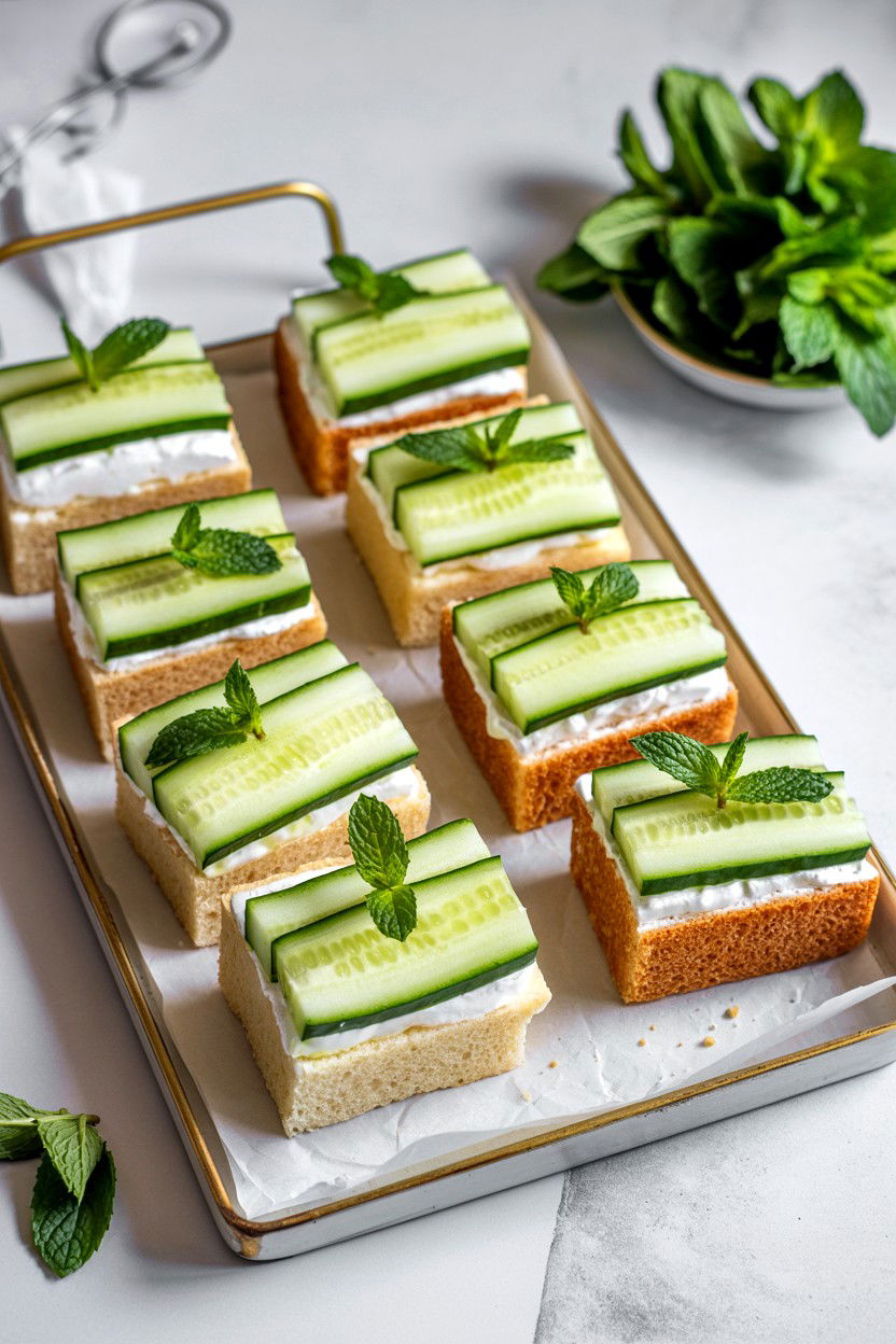 Cucumber Mint Sandwiches - 25 Valentine's Day Tea Ideas