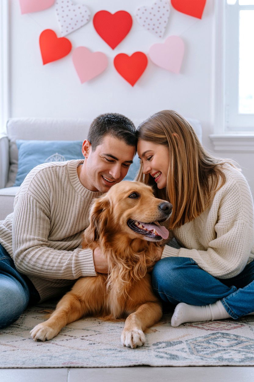Cuddling With Dog - 25 Valentine's Day Candid Photo Ideas