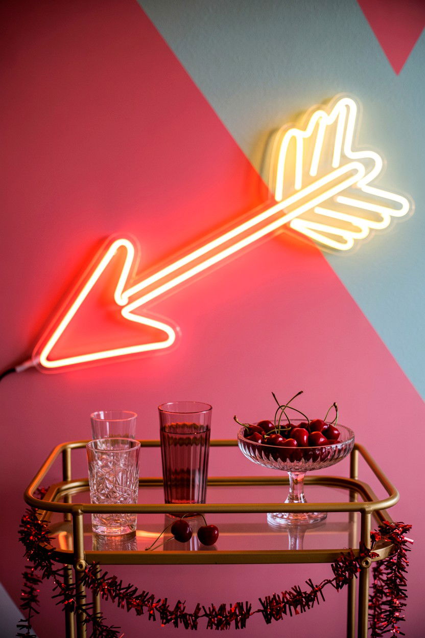 Cupid Arrow Neon Light - 25 Valentine's Day LED Sign Ideas