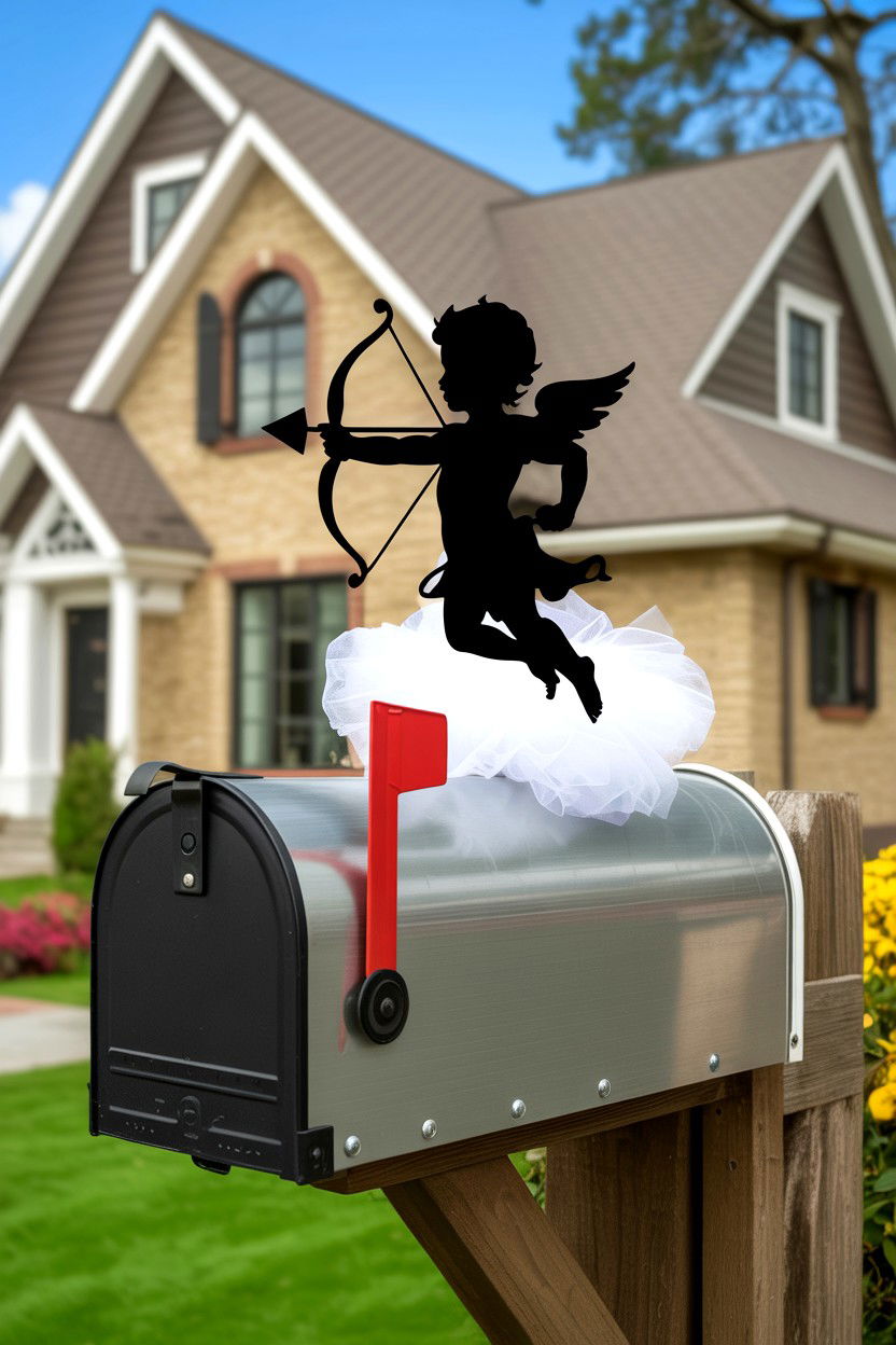 Cupid Mailbox Topper - 25 Valentine's Day Mailbox Decorating Ideas