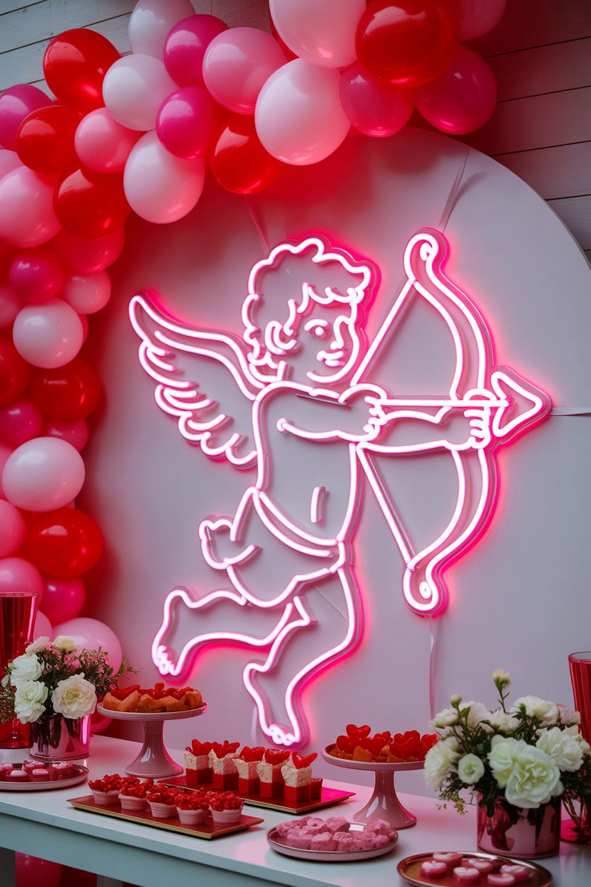 Cupid Neon Sign - 25 Valentine's Day Neon Sign Ideas