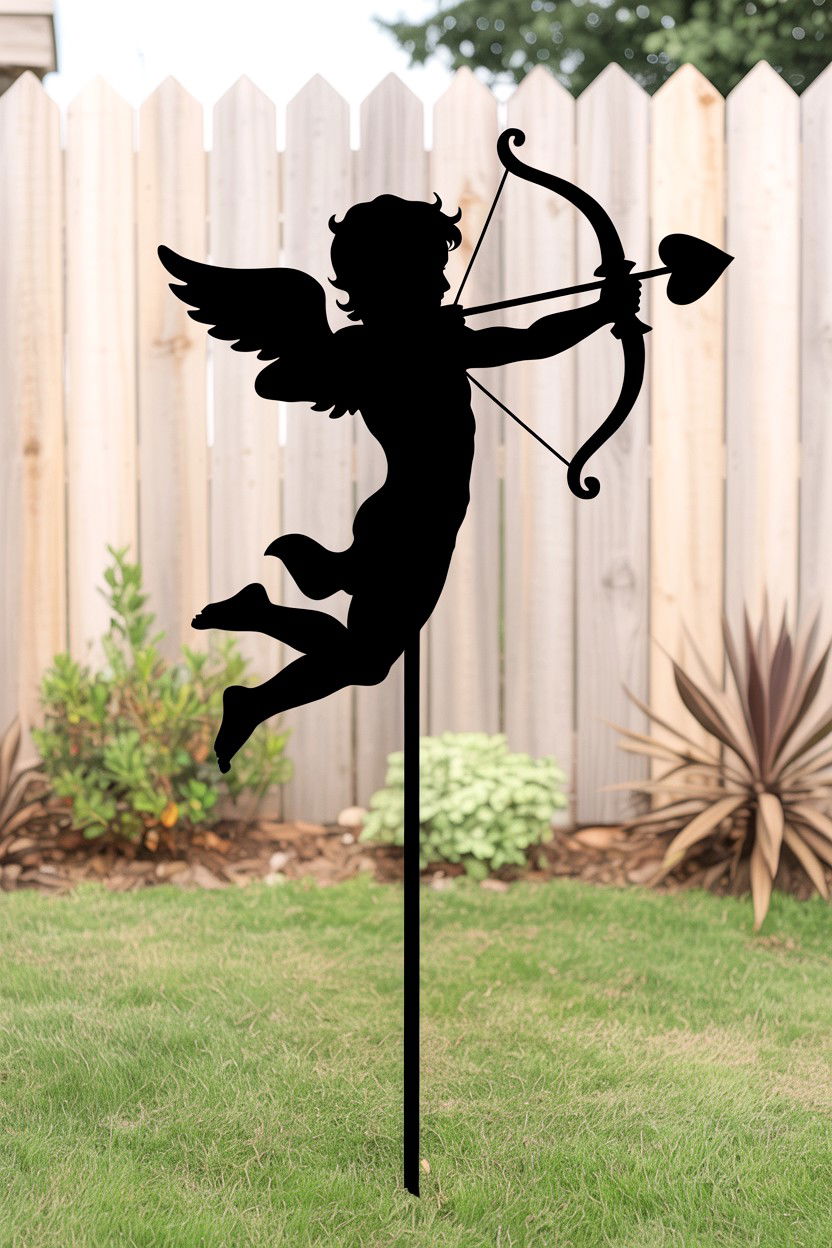 Cupid Silhouette Stake - 25 Valentine's Day Yard Sign Ideas