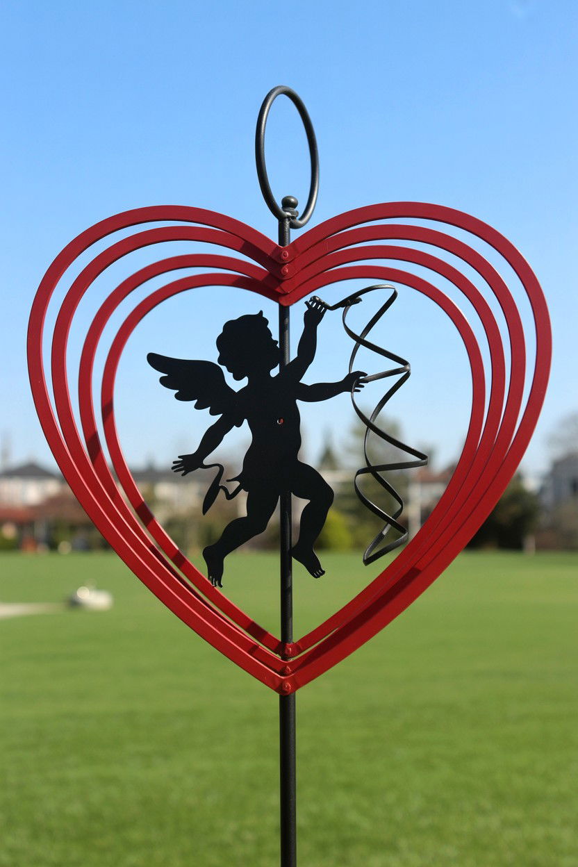 Cupid Silhouette Wind Spinner - 25 Valentine's Day Wind Spinner Ideas