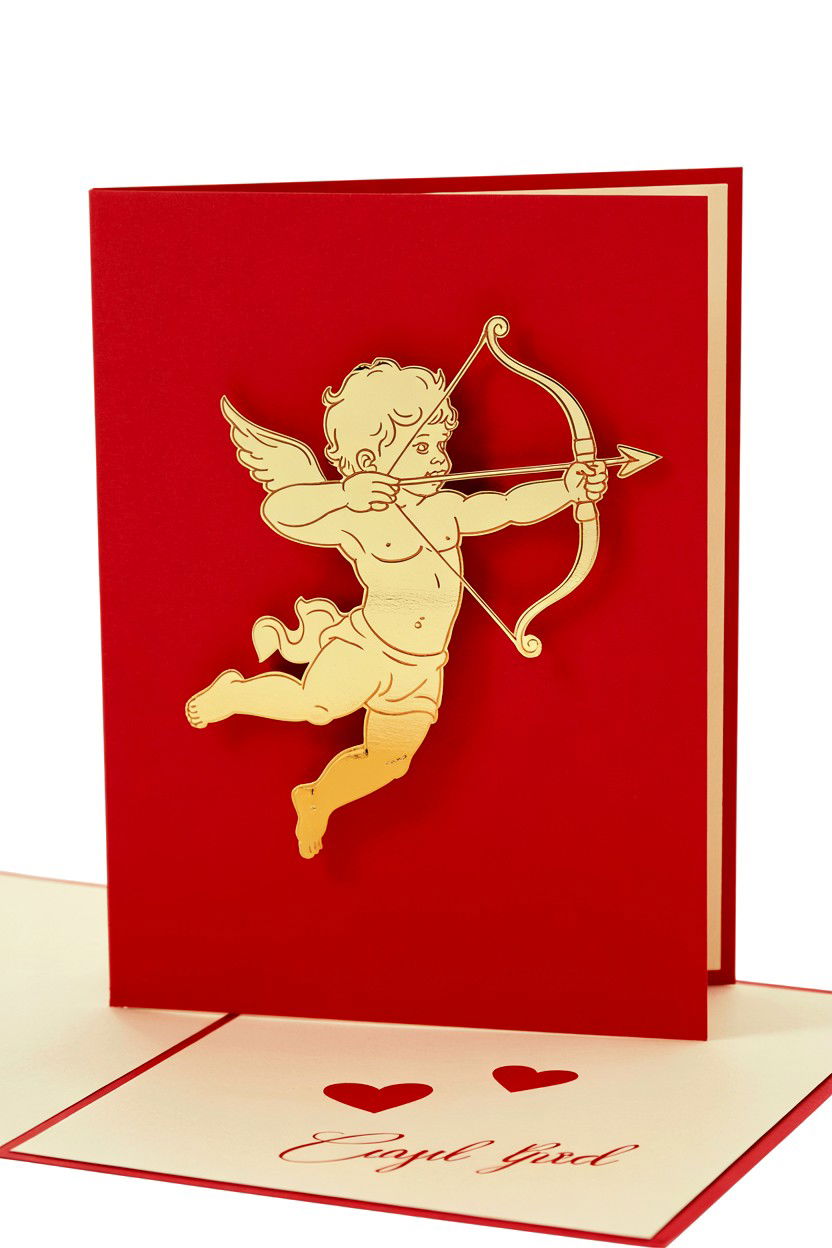 Cupid With Bow - 25 Pop Up Valentine's Day Card Ideas