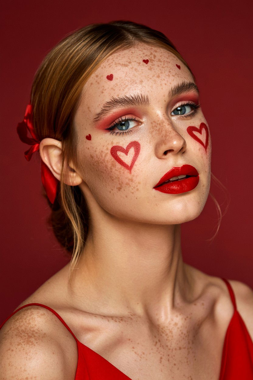 Cupid bow freckles - 25 Valentine's Day Freckle Makeup Ideas