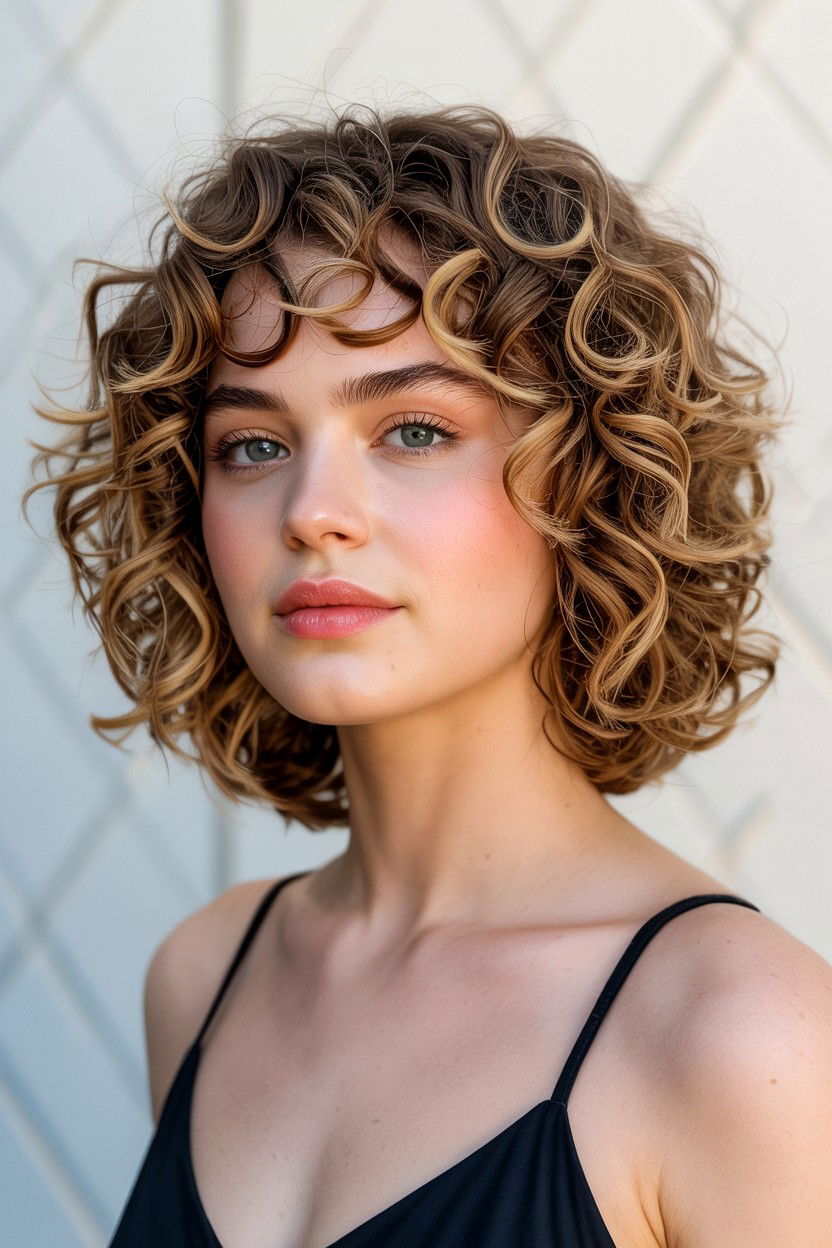 Curly Bob With Fringe - 25 Valentine's Day Short Hair Ideas