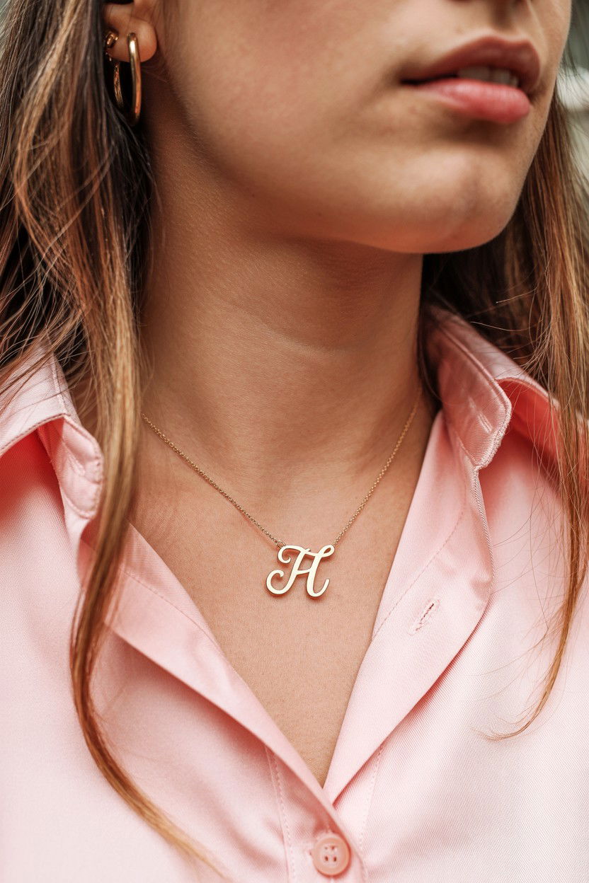 Cursive Letter Necklace - 25 Valentine's Day Initial Jewelry Ideas