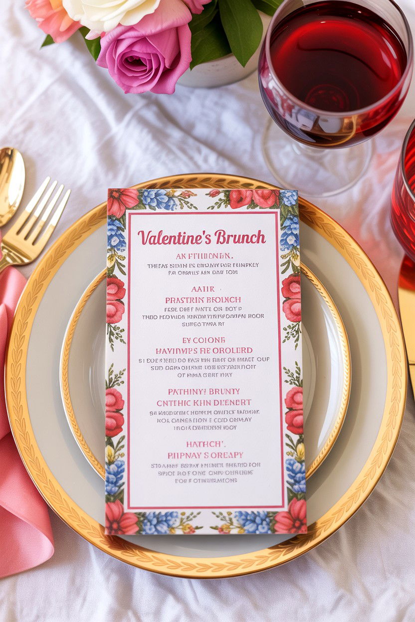 Custom Brunch Menu - 25 Valentine's Day Brunch Party Ideas