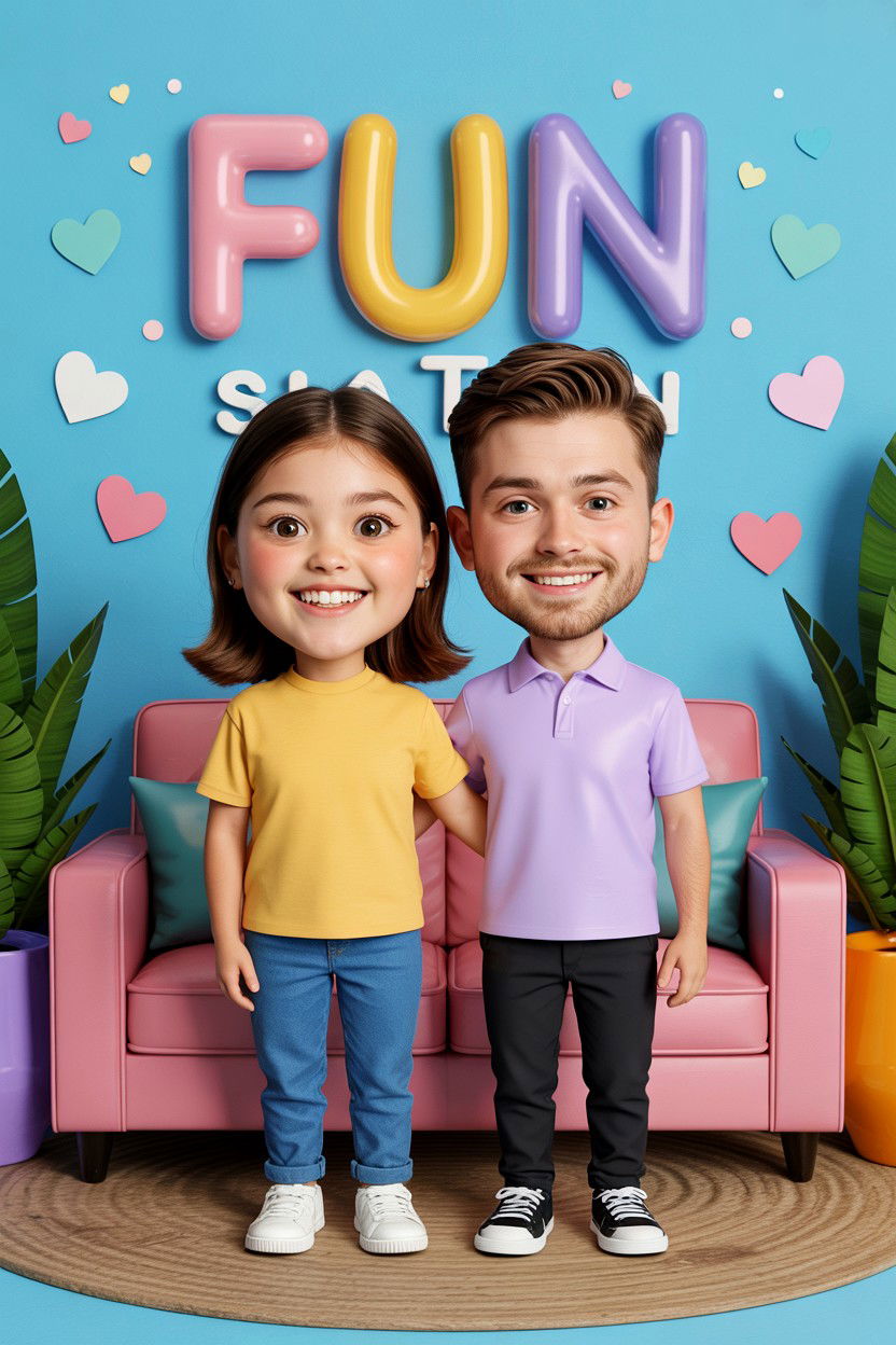 Custom Cartoon Couple - 25 Valentine's Day Custom Portrait Ideas